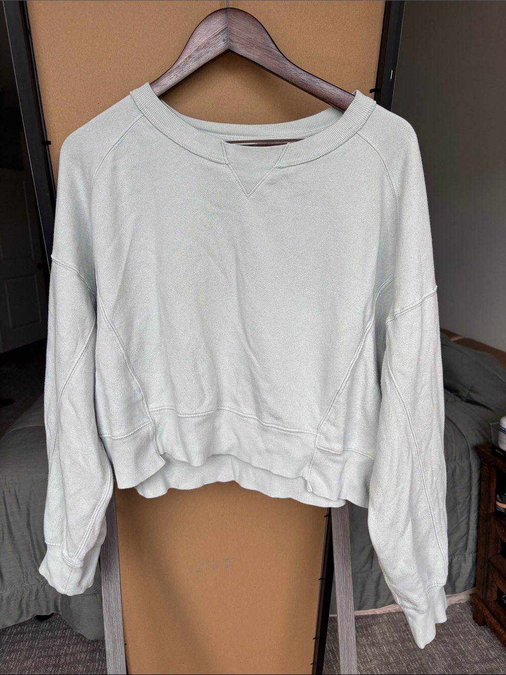 SO metallic Cropped Crewneck Sweatshirt